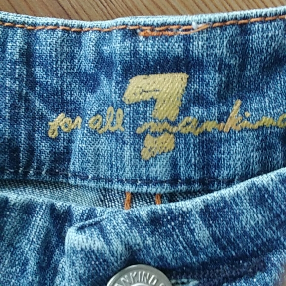 NWT 7 FOR ALL MANKIND CROPPED/FRAYED HEM A POCKET JEANS. Various Sizes - Picture 6 of 9